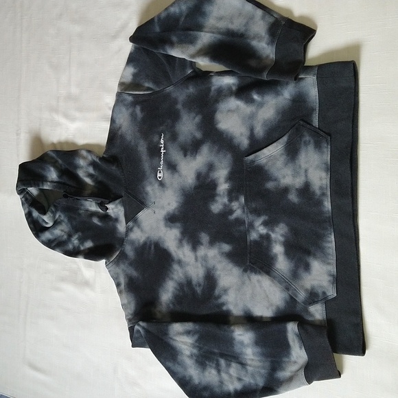 Champion Tie Dye Crop Sweat Shirt Hoodie - Picture 5 of 12